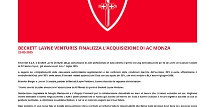 Monza, completata la cessione agli americani