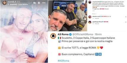 Dalla fidanzata Noemi Bocchi agli amici vip: quanti auguri per Francesco Totti