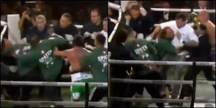 Furiosa rissa dopo un match di boxe: una leggenda dell'MMA messo ko... da un uomo in smoking!