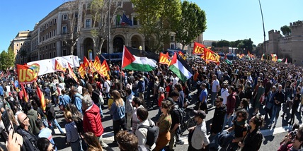 Usb-Cgil, a Roma in 300mila a corteo per Gaza e Flotilla