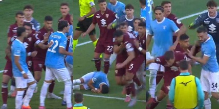 Il rigore su Noslin scatena una mega rissa: caos finale in Lazio-Torino