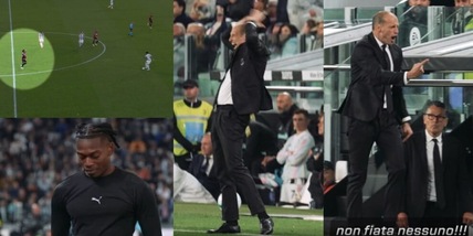 Furia Allegri con Leao durante Juve-Milan: "Non mi fare incazz**!". Poi si sfoga con la panchina: "Nello spogliatoio..."