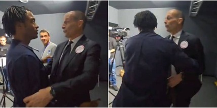 Siparietto tra Allegri e Cuadrado dopo Milan-Pisa: "Se c'ero io in porta te lo paravo!"