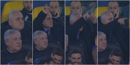 Lazio-Juve, il gesto di Lotito inquadrato dalle telecamere diventa virale sui social