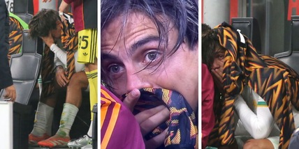 Dybala in lacrime in panchina: le foto di Paulo a pezzi fanno il giro del mondo