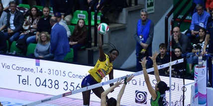 Conegliano inciampa nel primo set poi doma Vallefoglia