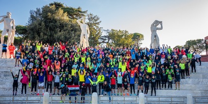 L'ex azzurra Franca Fiacconi e Lorenzo Lotti sabato al Get Ready della maratona di Roma
