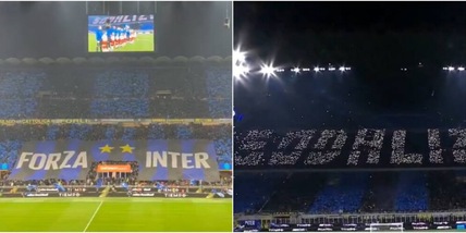Inter-Milan, le coreografie prima del derby: tutte le foto