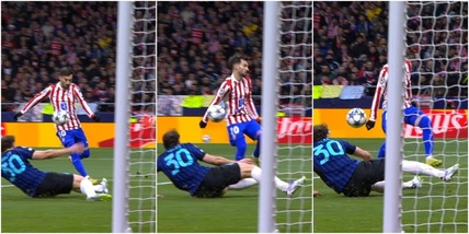 Atletico Madrid-Inter, Baena tocca col braccio ma per l'arbitro Letexier non è fallo: fotosequenza