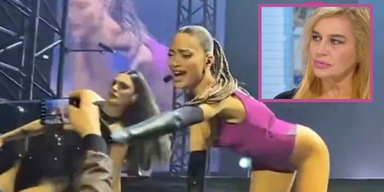 Elodie in concerto strappa il telefono al giornalista. Lory Del Santo: "Se ti vesti in un certo modo..."