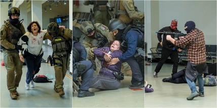 Roma, all'aeroporto di Fiumicino simulato un grande attacco terroristico con ostaggi e feriti: le suggestive immagini
