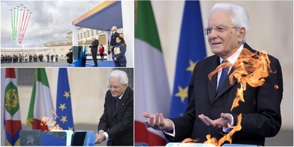Mattarella accende il braciere del fuoco olimpico: parte dal Quirinale il viaggio della fiamma di Milano-Cortina