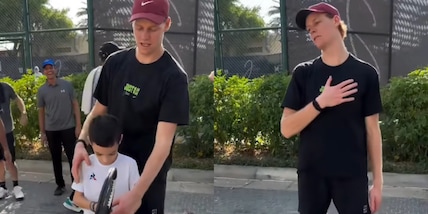 Sinner e la lezione di tennis al bambino: “Ma una cosa non posso insegnartela perché non sono bravo…”