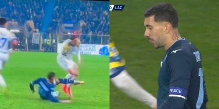 L'intervento di Zaccagni su Estevez: per l'arbitro è cartellino rosso