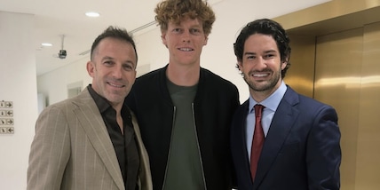 Sinner, che tridente con Del Piero e Pato: e il brasiliano sfotte Alex...