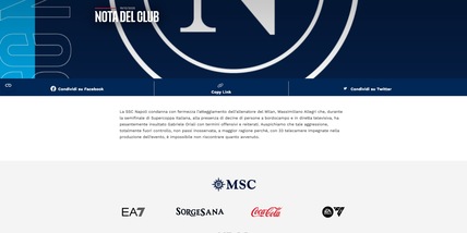 Napoli, comunicato durissimo contro Allegri: "Aggressione fuori controllo a Oriali"