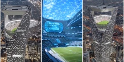 Il folle progetto arabo: uno stadio sospeso nel vuoto per i Mondiali del 2034!