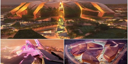 I fantascientifici stadi dei Mondiali 2034 in Arabia: dall'astronave al vulcano, i progetti sono pazzeschi!