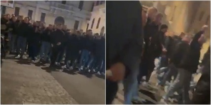 Roma, centinaia di tifosi dello Stoccarda in corteo per le strade del centro