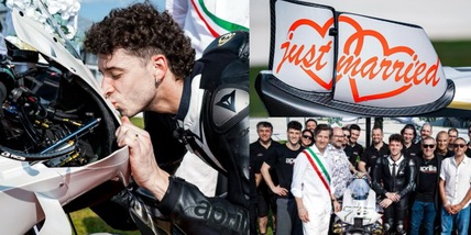 Bezzecchi "sposa" la sua Aprilia: le foto del rinnovo fatto come un matrimonio