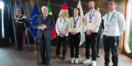 Il Presidente della Repubblica Sergio Mattarella visita Casa Italia Cortina