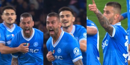 Spinazzola segna ancora alla Roma, esulta e poi reagisce così: il gesto verso la tribuna