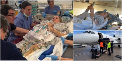 Vonn in barella in aereo: "La mia gamba è a pezzi, ma finalmente sono a casa"