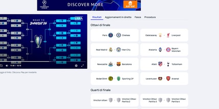 Champions League, ottavi di finale: sarà Atalanta-Bayern Monaco