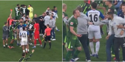 Maxi rissa in Wolfsburg-Amburgo: botte e cartellini rossi, viene coinvolto anche Eriksen Maxi rissa in Wolfsburg-Amburgo: botte e cartellini rossi, viene coinvolto anche Eriksen