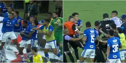 Follia in Brasile, maxi rissa in campo: Cruzeiro-Atletico Mineiro termina con 23 espulsioni!