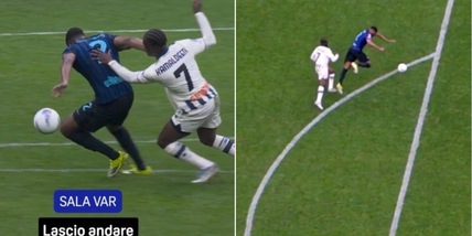 "Non lo prende mai, fa un po’ di bicicletta", il dialogo al Var sul contatto Sulemana-Dumfries