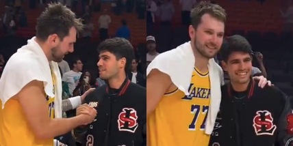 Lakers, serata magica sotto gli occhi di Alcaraz: Doncic super, per LeBron un altro record