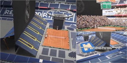 Così lo stadio Bernabeu a Madrid si trasformerà in un campo da tennis per Sinner e Alcaraz