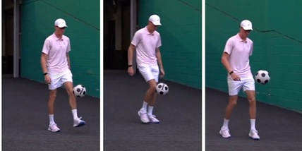 I palleggi virali di Sinner durante il riscaldamento: "Gattuso prendi nota"