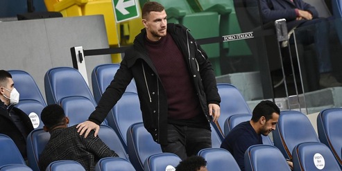 Roma-Spezia, ecco la partita di Dzeko dalla tribuna