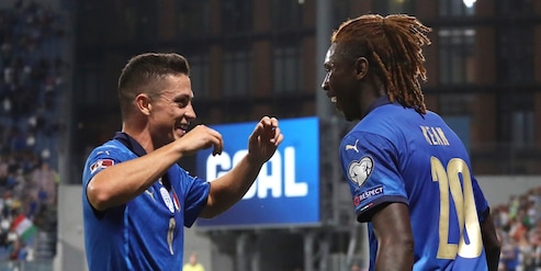 Raspadori e Kean, belli freschi