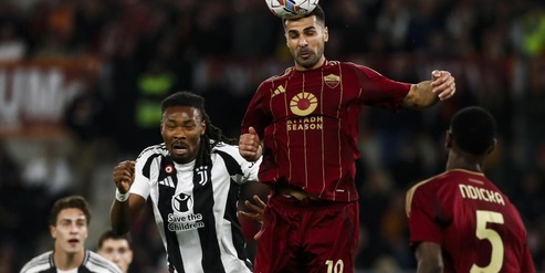 Roma e Juve pareggiano all'Olimpico: Shomurodov risponde a Locatelli