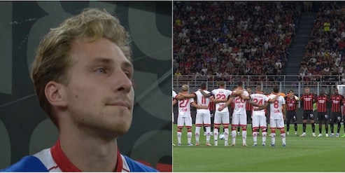Milan-Bari, minuto di silenzio commovente a San Siro per il figlio scomparso di Verreth
