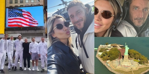 Totti e Noemi a New York tra padel, elicottero, zucche di Halloween e la statua della Libertà