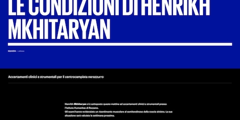 Inter, esami per Mkhitaryan: risentimento muscolare e out 1 mese