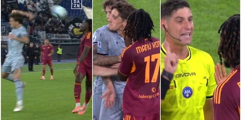 Zaniolo tira un pallone in faccia a Koné che reagisce: rissa sfiorata in campo. L'arbitro interviene e...