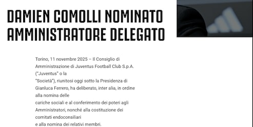 Ufficiale: Comolli è il nuovo amministratore delegato della Juventus