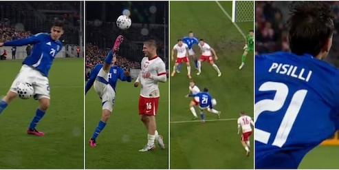 Pisilli, gol incredibile con l'Italia U21: sombrero e tiro al volo da urlo!