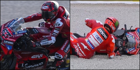 Bagnaia amareggiato: "Un finale coerente con questa stagione. Sono sfinito"