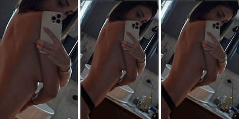 Belen Rodriguez e il selfie hot dopo il massaggio: i fan impazziscono