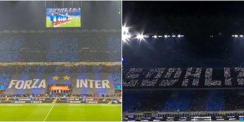 Inter-Milan, le coreografie prima del derby: tutte le foto