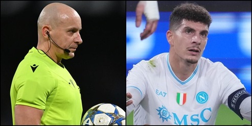 Moviola Napoli-Qarabag, Marciniak con qualche dubbio sul rigore di Di Lorenzo