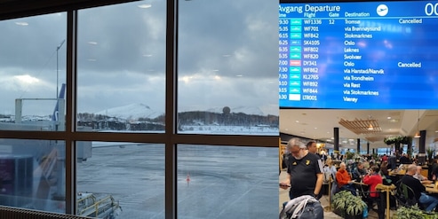 Passeggeri a terra dall'alba, voli cancellati e piste innevate: che confusione all'aeroporto di Bodo