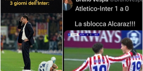 L'Inter perde all'ultimo minuto contro l'Atletico in Champions: i social invasi dalle ironie dei tifosi