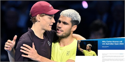 L'Australian Open snobba Sinner: "Ecco perché lo vincerà Alcaraz..."
